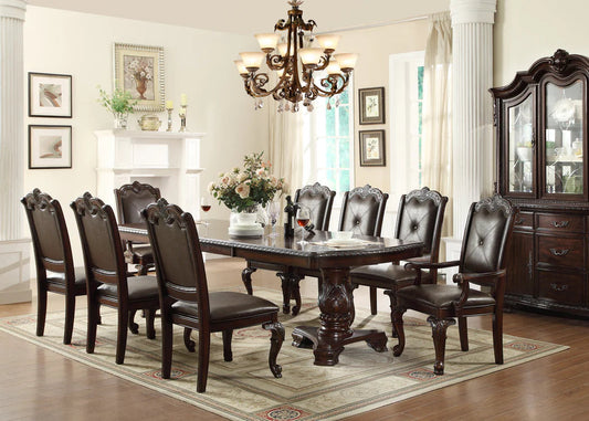 9pcs Kiera Traditional Wood Dining Set