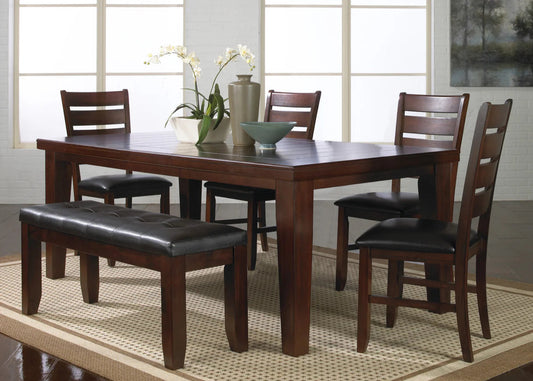 6pcs Bardstown Cherry Brown Extendable Dining Set