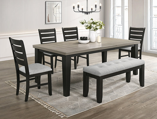 6pcs Bardstown Grey Extendable Dining Set