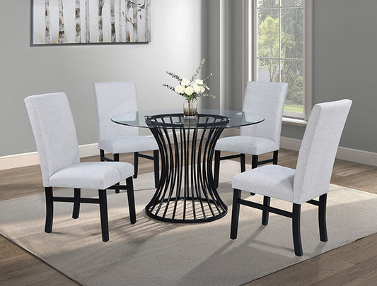 2202 Tracy Dove Grey Glass Top Dining Set