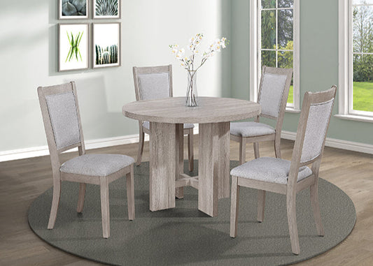 5pcs 2215DW Amara Natural Wood Finish Dining Set
