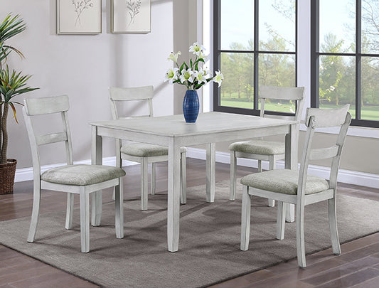 5pcs 2254DW Henderson White Wood Dining Set