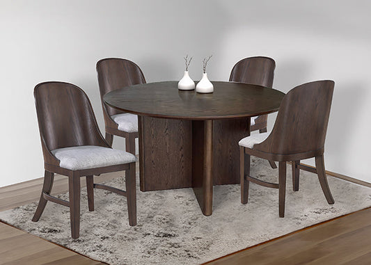 5pcs Cullen Espresso Round Dining Set