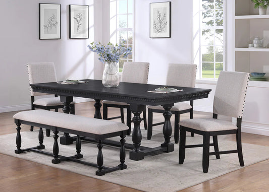 6pcs Regent Charcoal Black Dining Set