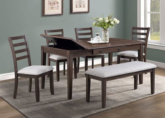 6pcs Wagner Brown Dining Set