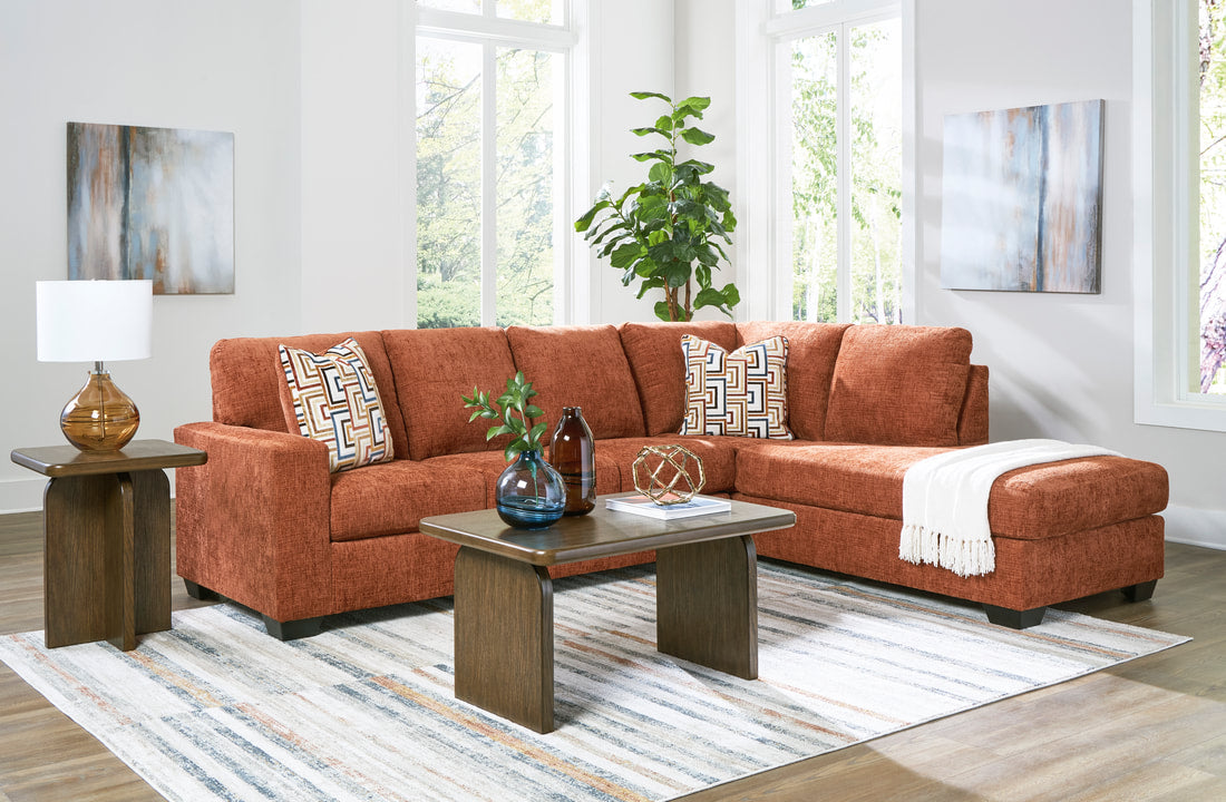 Ashley 243-04 Orange Fabric Sectional