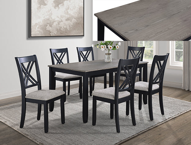 ELOISE 7-PK DINETTE SET LIGHT GREY