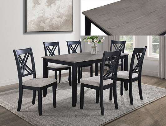 ELOISE 7-PK DINETTE SET LIGHT GREY