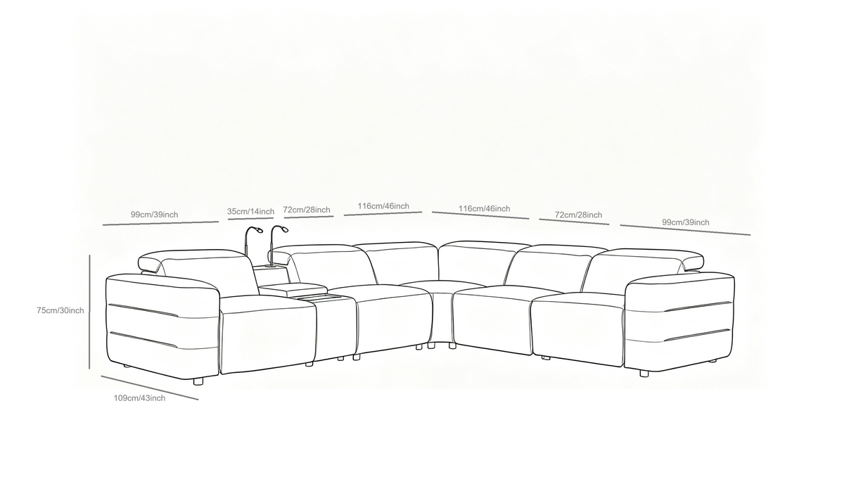 MI-2520 Holly Grey Power Reclining Sectional