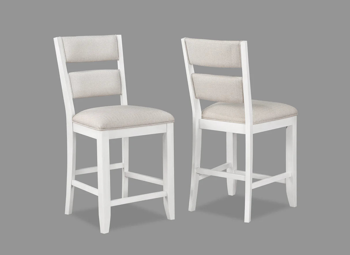 6pcs Wendy White Counter Height Dining Set