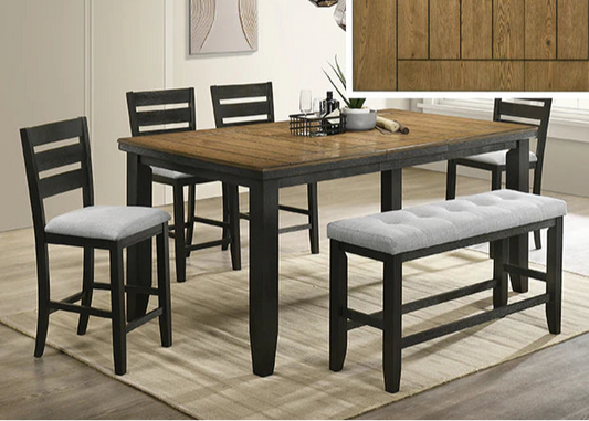 6pcs Bardstown Charcoal Counter Dining Room Set