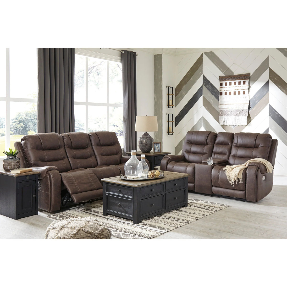 AS82002 Yacolt Reclining Sofa & Loveseat Set