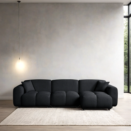 Bella Black Boucle Sectional