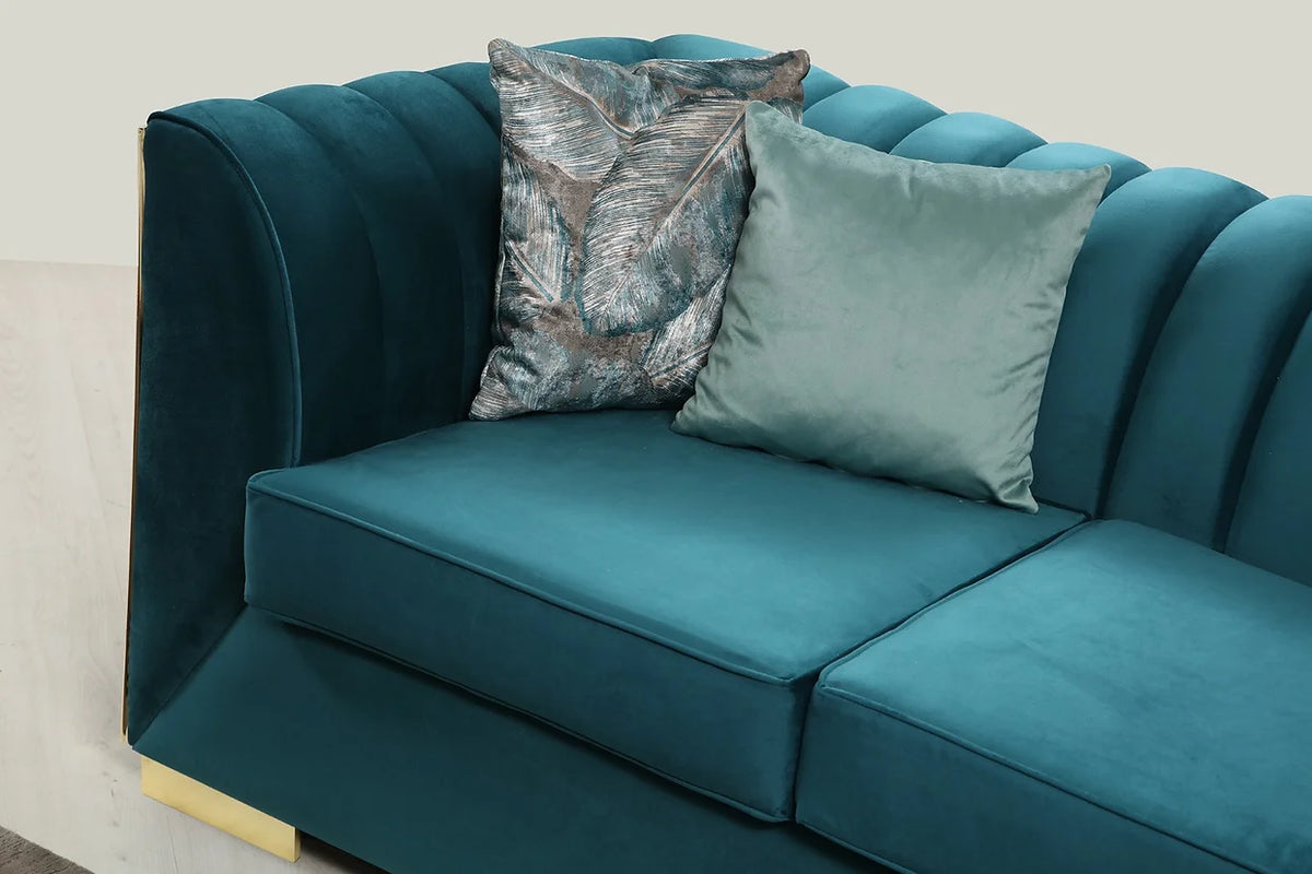 S6105 Ariana Aqua Velvet Sectional