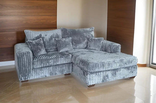 S340 Nashville Grey Corduroy Sectional