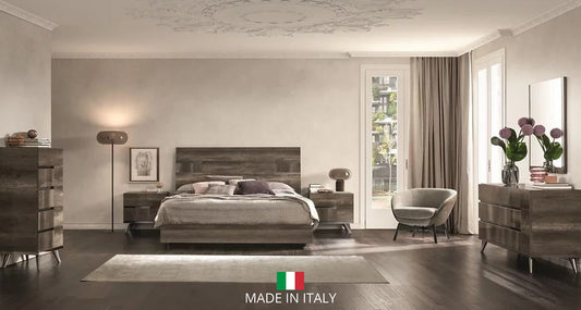 5pcs Medea Vintage Oak Finish Italian Bedroom Set
