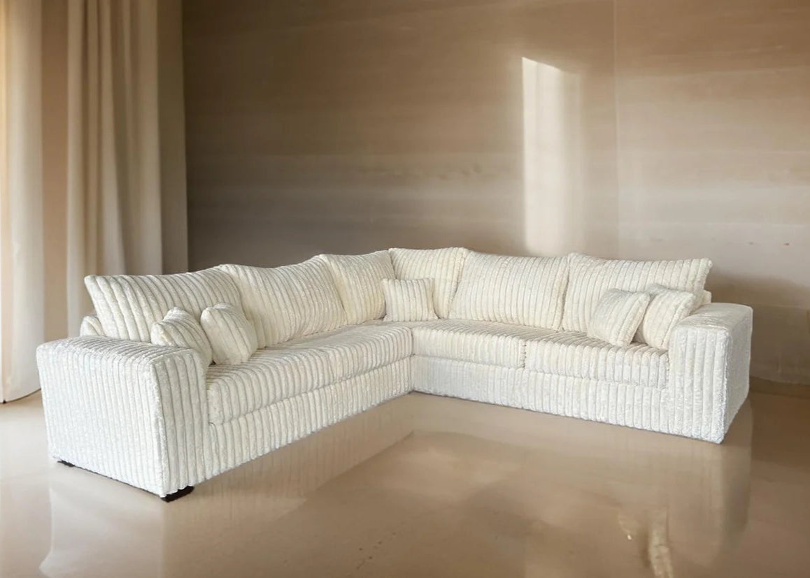 Noah Ivory Thick Corduroy Oversized Sectional