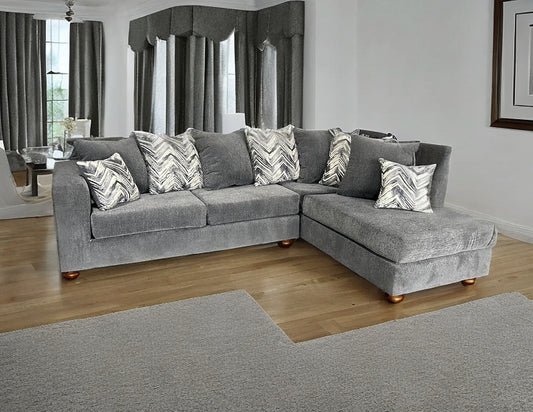 S305 Zander Grey Fabric Sectional