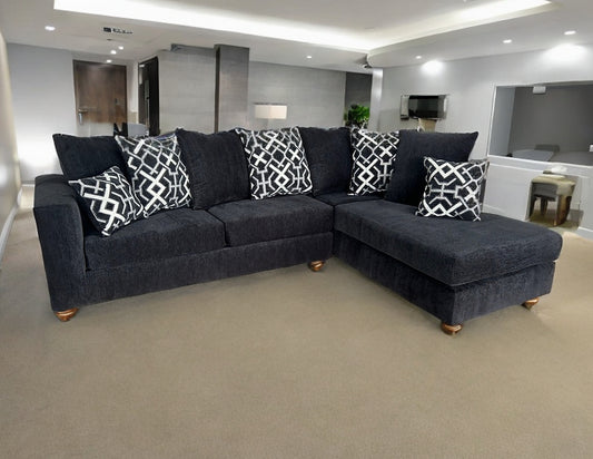 S305 Graphite Black Fabric Sectional