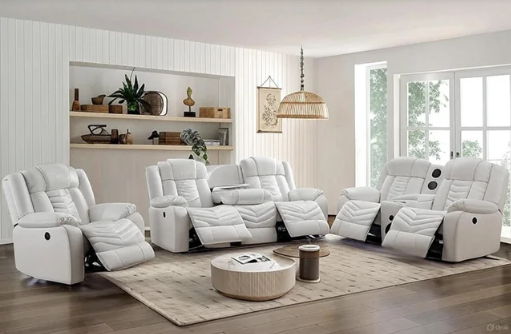 Ace White 3PC Reclining Set
