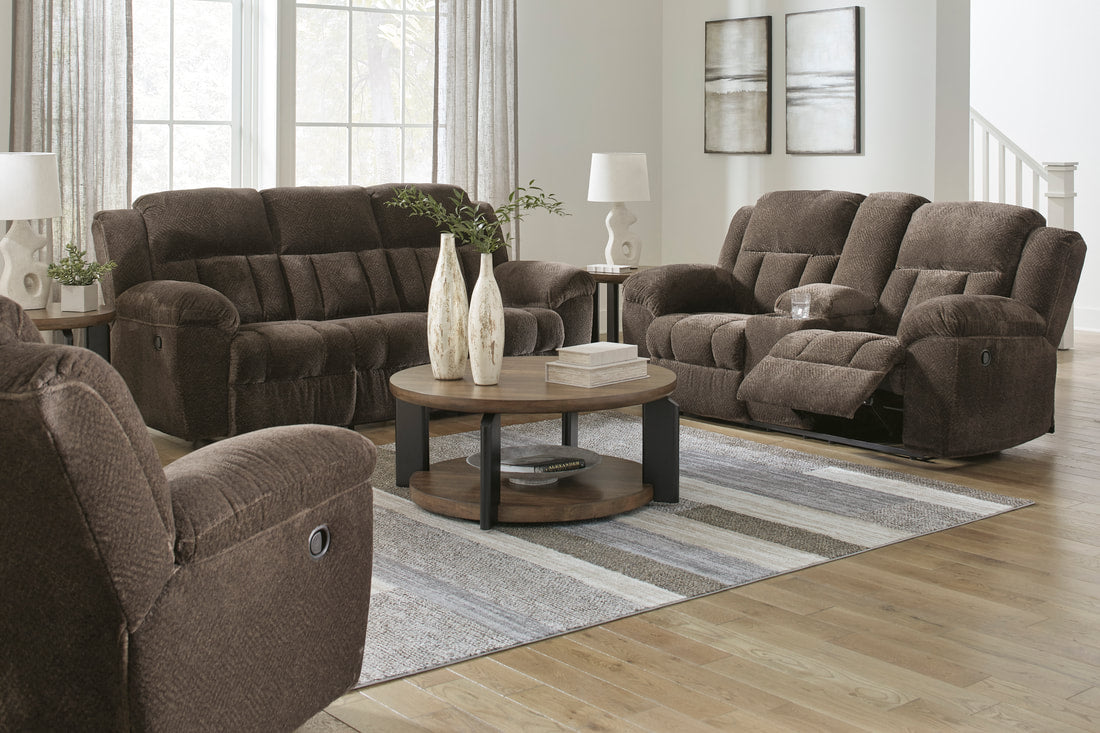 Ashley 374-07 Brown Reclining Sofa Set