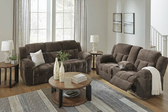 Ashley 374-07 Brown Reclining Sofa Set