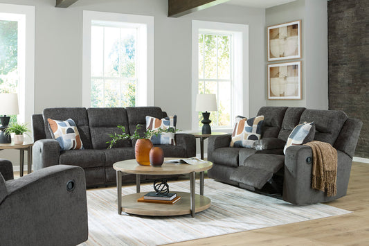 3pcs or 2pcs Ashley 386-07 Grey Reclining Sofa Set