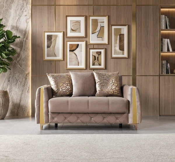 Florence Coffee Velvet Loveseat