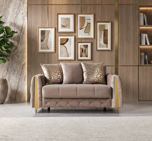 Florence Coffee Velvet Loveseat