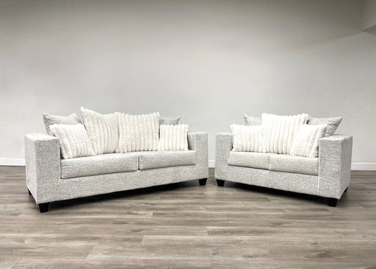 410 Cream Sofa & Loveseat Set