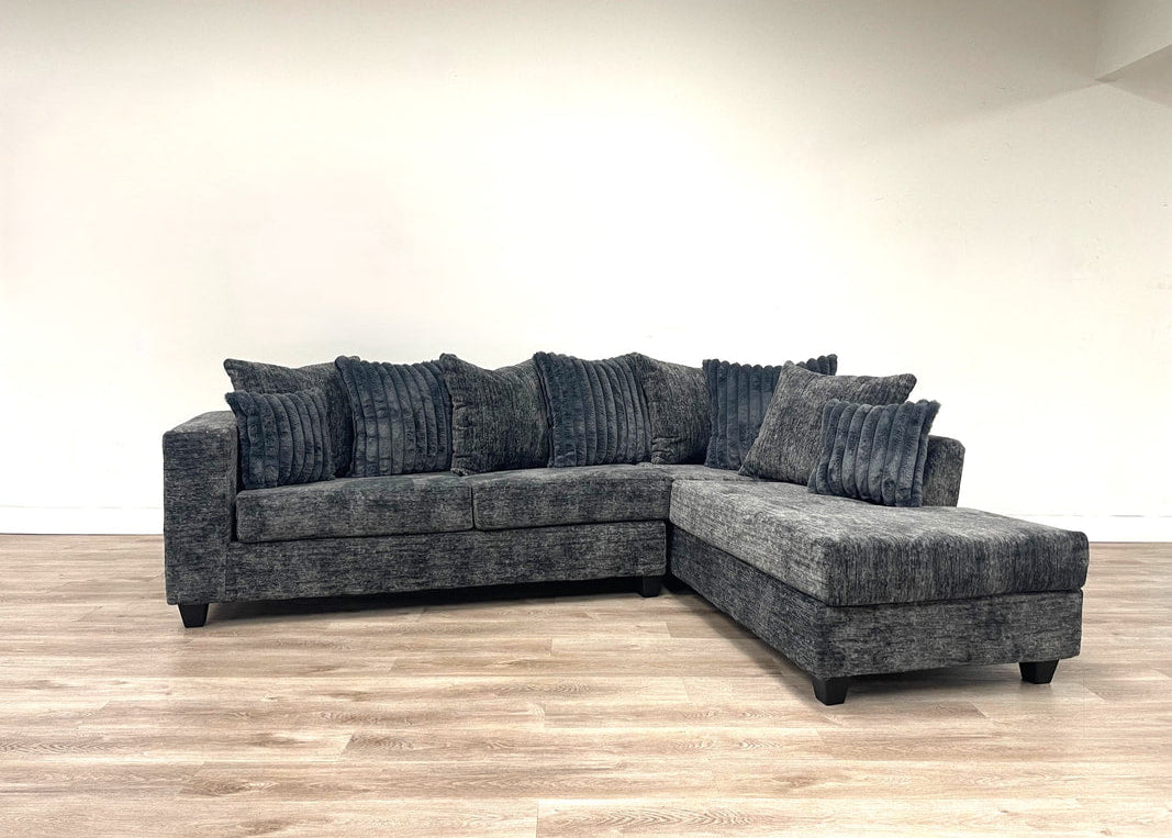 410 Charcoal Fabric Sectional