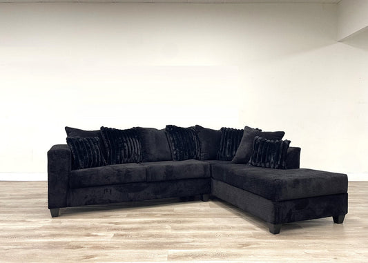 410 Black Fabric Sectional