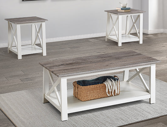 3pcs 4218 Thelma Wood Finish Cocktail Table Set