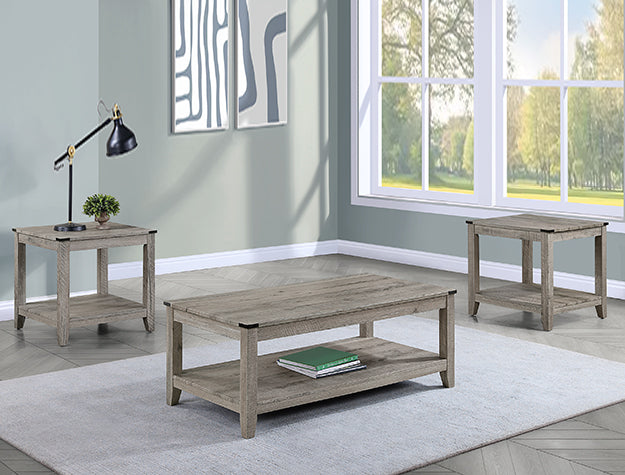 3pcs 4220 Milton Grey Cocktail Table Set