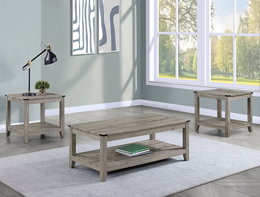 3pcs 4220 Milton Grey Cocktail Table Set