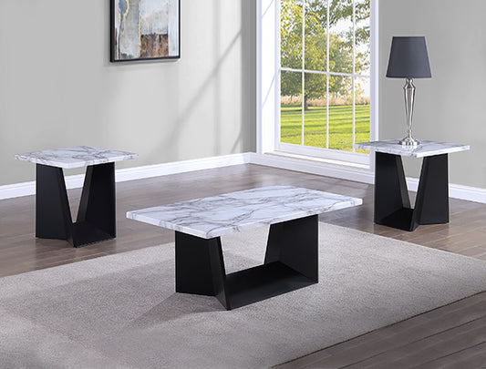 3pcs 4226 Adea Marble Top Cocktail Table Set