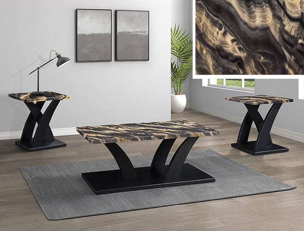 ZION 3PK FAUX MARBLE CKTL SET GDBK