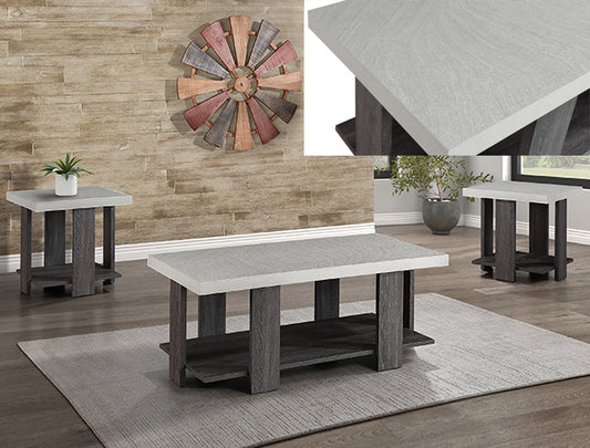 3pcs 4230 Boris Stone Top Finish Cocktail Table Set