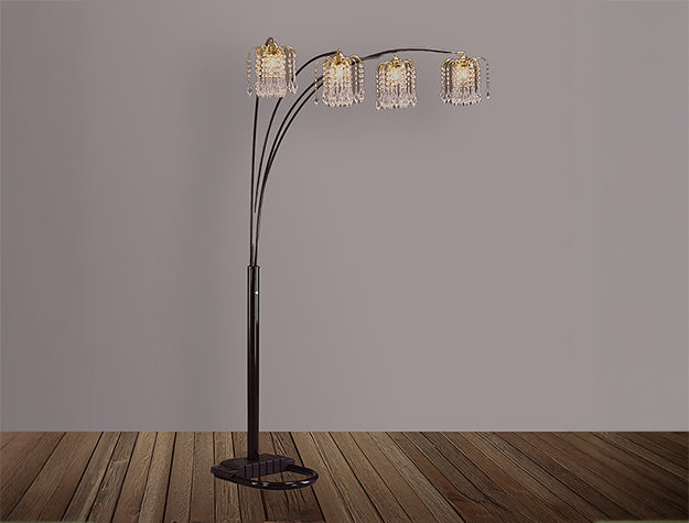 RAIN DROP ARC LAMP 84"H BLACK