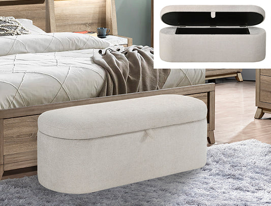 4924ot-bench Philipa Storage Bench Oatmeal Tweed