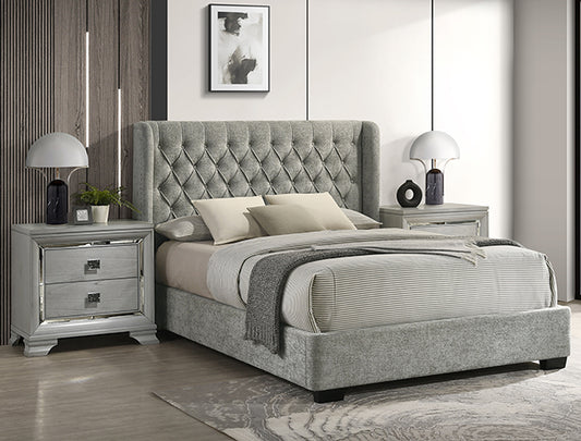 DAPHNE QUEEN HEADBOARD L.GREY TWEED