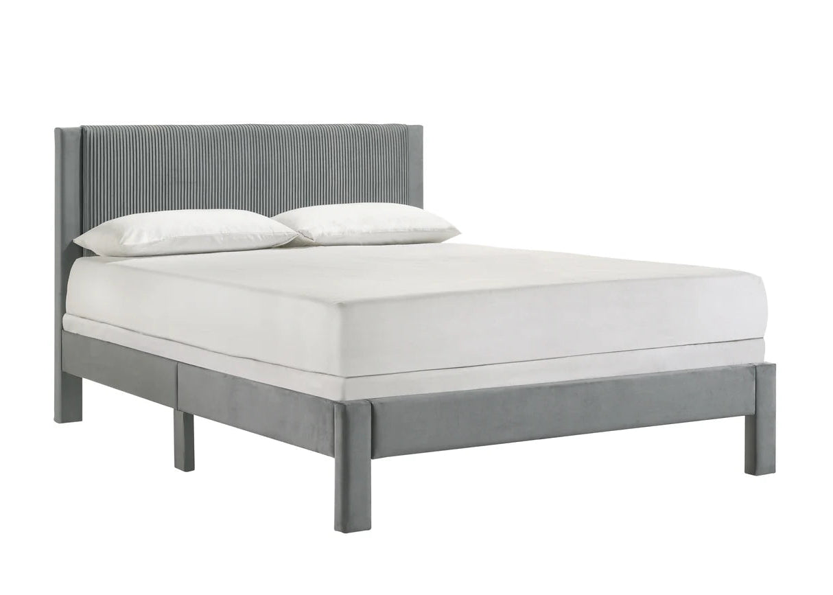 Lucia Light Grey Platform Bed Frame