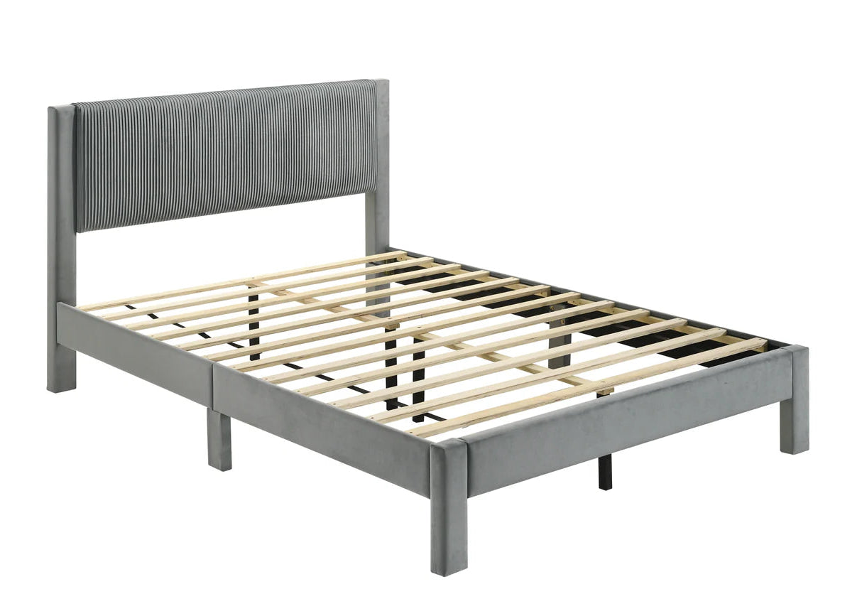 Lucia Light Grey Platform Bed Frame