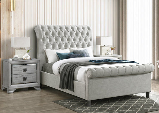 Kate Grey Linen Bed Frame