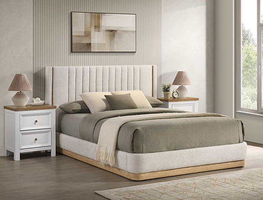 CHARLENE QUEEN HEADBOARD OAT TWEED