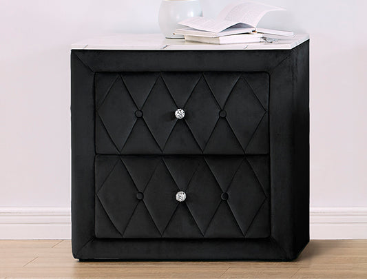 5114BK-2 Annabelle Black Velvet Nightstand
