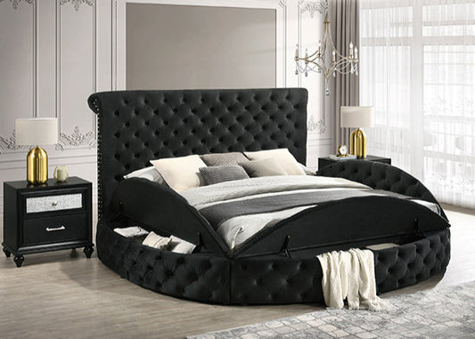 5202BK Brigitte Black Storage Bed Frame