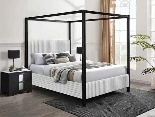 5262LG Cora Light Gray Canopy Bed Frame