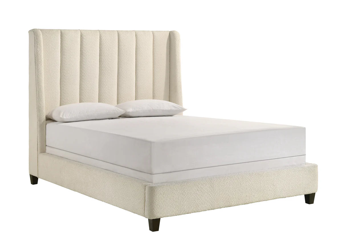 Agnes White Boucle Bed Frame
