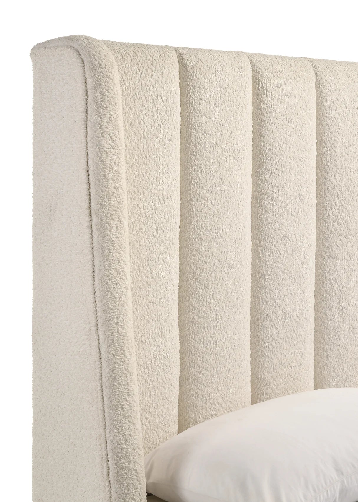 Agnes White Boucle Bed Frame